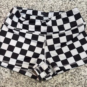 Monochrome Checkered Women's Athletic Shorts